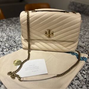 Tory Burch Napa Leather Kira Chevron Convertible Shoulder Bag